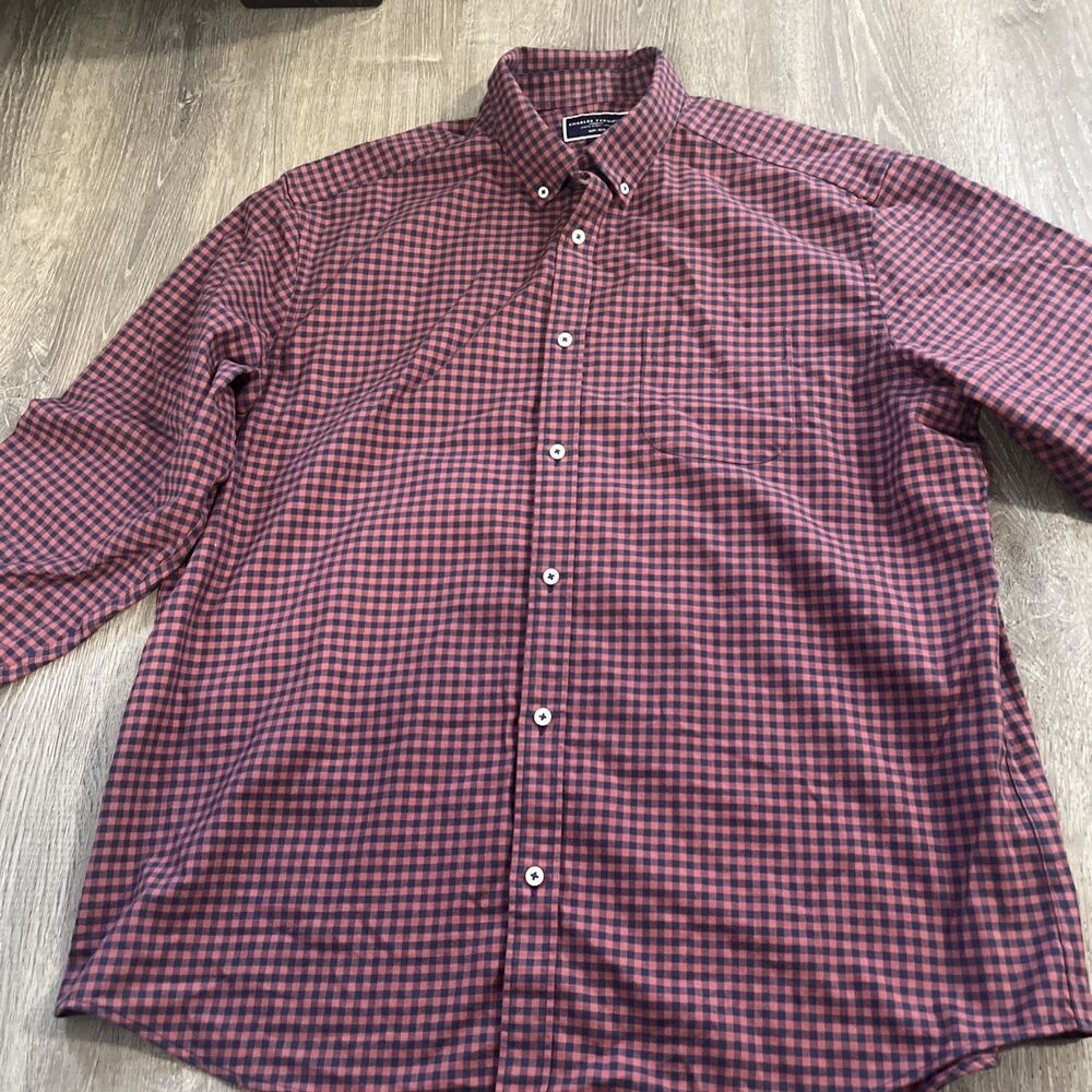 Charles Tyrwhitt Classic Fit Red/blue Gingham Long Sleeve Shirt Mens XXlarge